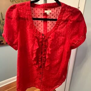Odille Scarlet Ruffle Blouse